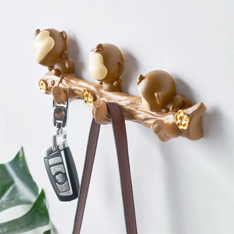 Móc Treo Chìa Khóa Hình Động Vật 3D Bằng Nhựa Resin Đa Năng Trang Trí Nhà Cửa