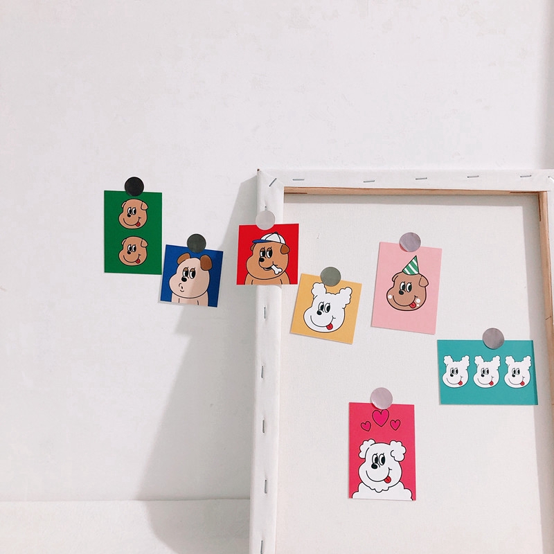 8 Picture Cards To Decorate The Room With Cartoon Dog Prints