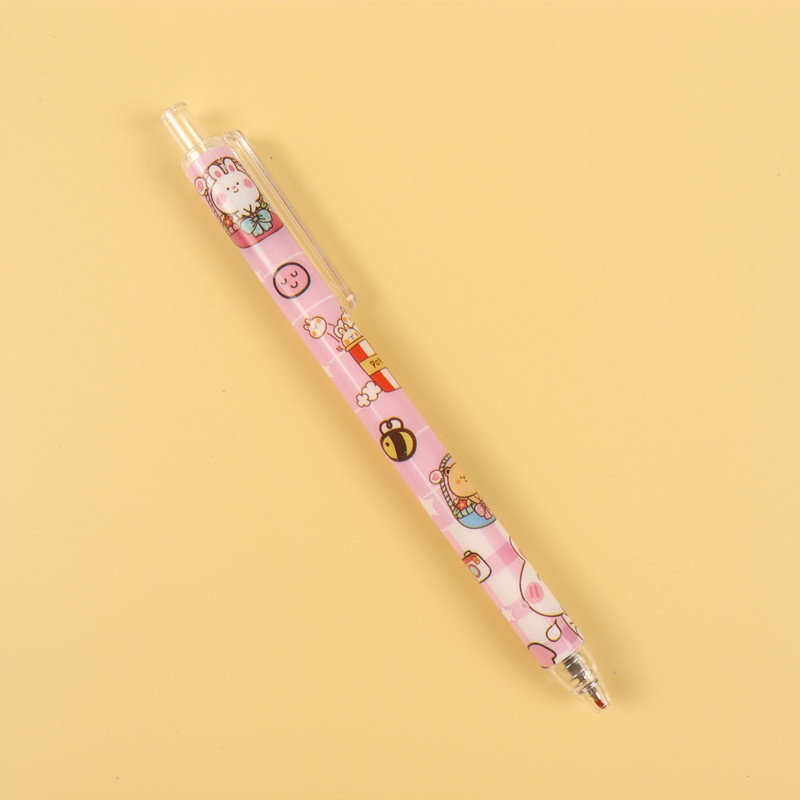 Set 6 Bút Mực Gel Ngòi 0.5 Mực Đen Hình Gấu Hoạt Hình Đáng Yêu