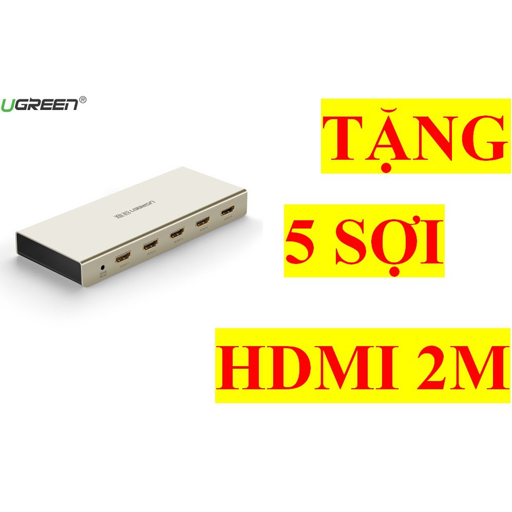 Bộ gộp HDMI 5 vào 1 màn hình Ugreen 40279 hỗ trợ 2K*4K