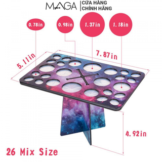 Giá phơi cọ trang điểm 26 ô cao cấp maga màu galaxy