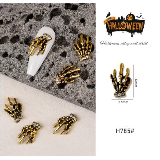 Set 10 Phụ Kiện Trang Trí Móng Tay 3D Chủ Đề Halloween Độc Đáo