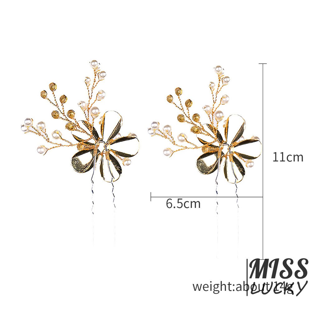 Trâm cài tóc hình hoa đính ngọc trai nhân tạo phong cách retro cho nữ