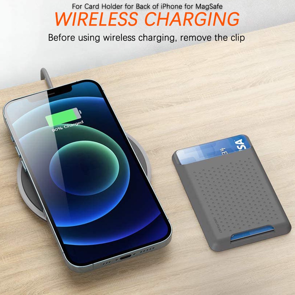 Ninki Ví Silicon Đựng Thẻ Dán Vào Ốp Điện Thoại Chất Lượng Cao cho iPhone 13, iPhone 12 Models, Magnetic Card Holder Silicone Sleeve Compatible with iPhone 12/Pro/Max/Mini