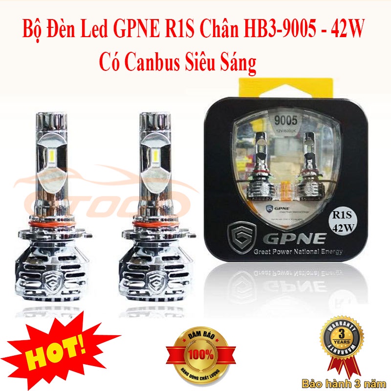 Đèn Led GPNE Chính Hãng R4 Chân HB3 9005 55W Có Canbus cho xe con , xe tải