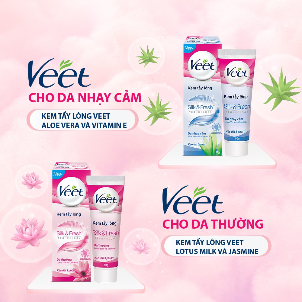 Bộ 3 Kem tẩy lông cho da thường Veet Silk Fresh 25g/tuýp