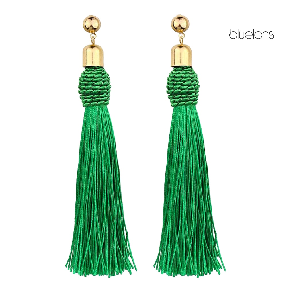 Bông Tai Dạng Dây Tua Dài Phong Cách Bohemian Cho Cô Dâu