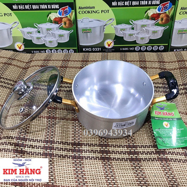 Nồi Kim Hằng Long-life mẫu mới, hàng mới về size 20cm nắp kiếng, nồi siêu dày