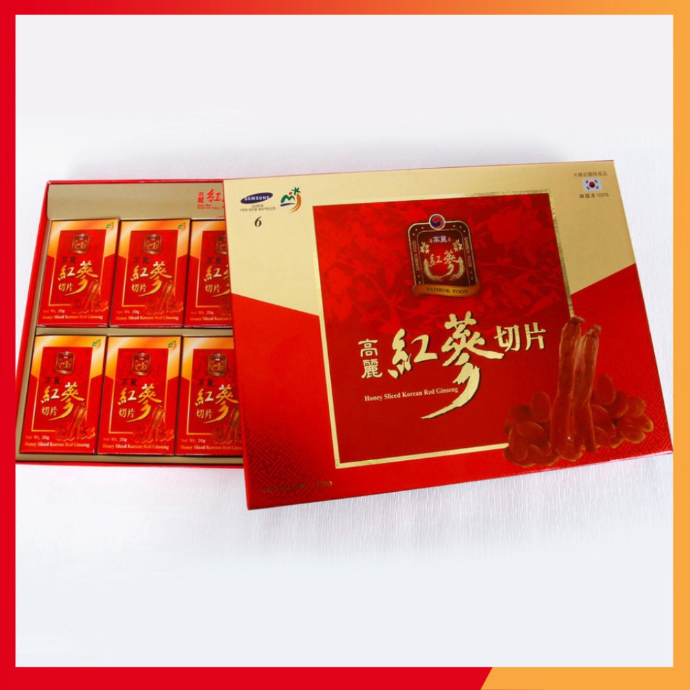 [Freeship] Hồng Sâm thái lát tẩm Mật Ong SAMBOK Hàn Quốc hộp 200g (Honey Sliced Korean Red Ginseng)