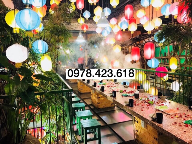 Đèn Lồng Vải chống nước Có Tua Rua- đèn lồng Hồng Kông trang trí ngoài trời, Lễ hội, nhà Chùa, trường học