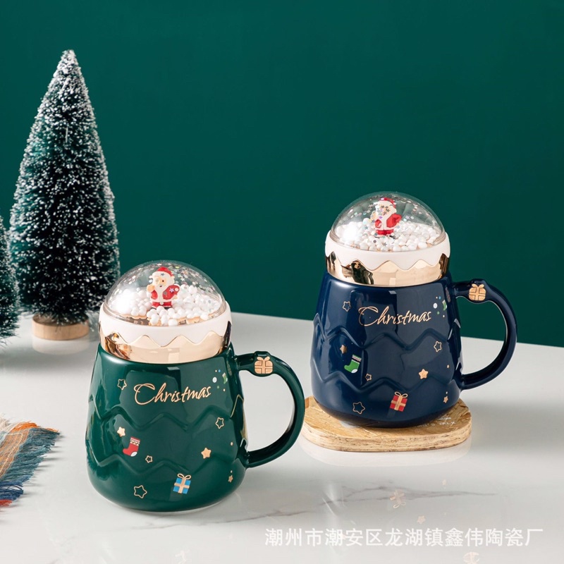 Ly Sứ Nắp Quả Cầu Tuyết Ông Già Noel 🎅