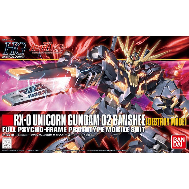 Mô hình Gundam HG UC Unicorn Gundam 02 Banshee  Bandai 4573102579836