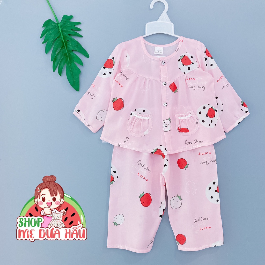 Bộ lanh tay dài quần dài bé gái - Đồ tole bé gái dài tay 8-32kg shop mẹ dưa hấu