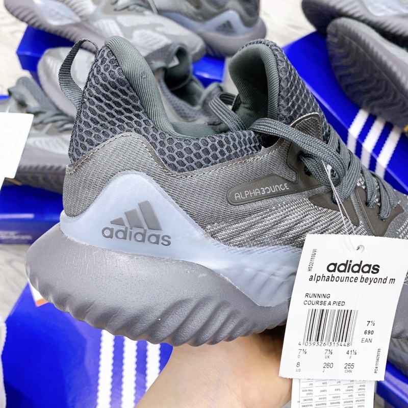 (FULLBOX ) Giày thể thao ALPHABOUNCE Beyond grey xám dành cho nam chạy bộ tập gym