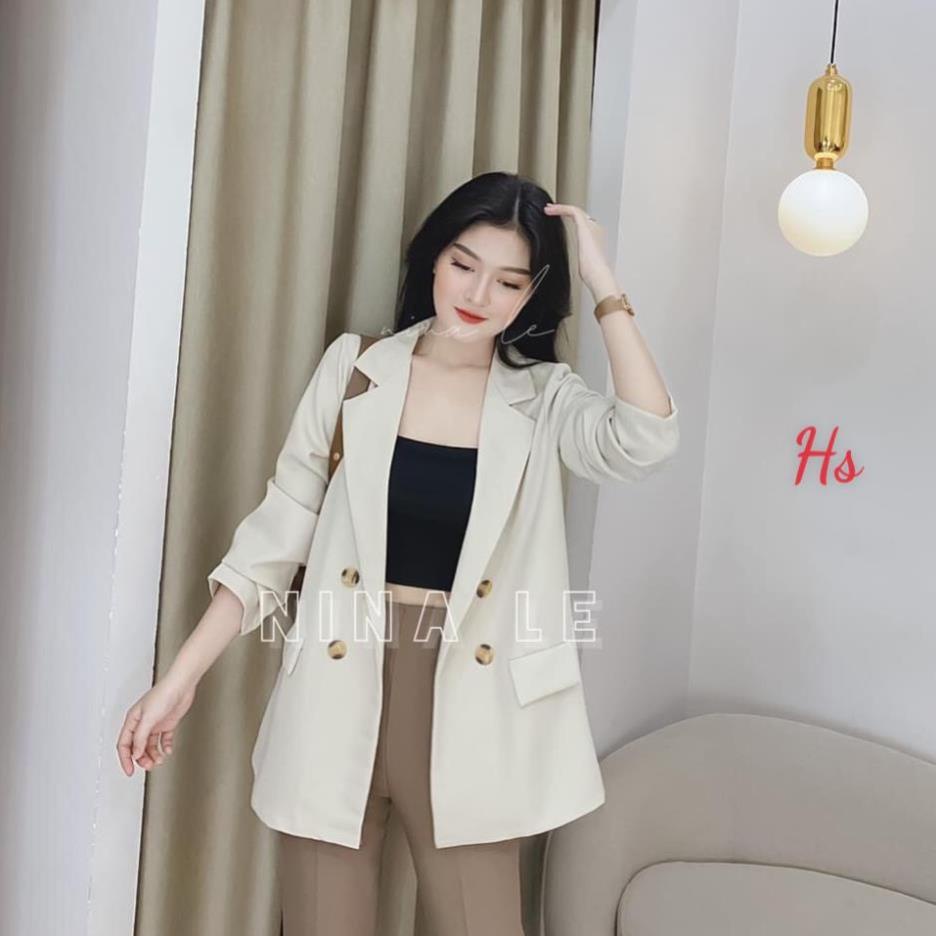 [ VIDEO+ẢNH THẬT ] Áo Blazer Nữ Dài Tay 2 Lớp Mẫu Mới Phong Cách Hàn Quốc Áo Vest Nữ Khoác Ngoài | BigBuy360 - bigbuy360.vn