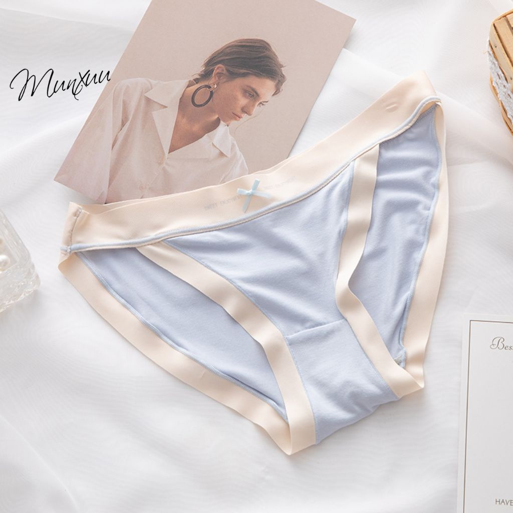 Quần lót nữ MUNXUU vải cotton lạnh phối cạp su mềm mát, nâng mông tôn dáng gợi cảm -QC122