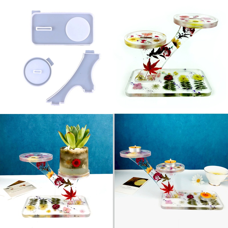 Khuôn Silicon Làm Giá Đỡ Chậu Hoa Bằng Resin Diy