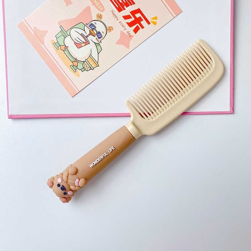 Lược chải tóc tay cầm hình thú cute cực dễ thương cán tháo rời giúp lược gội đầu, chải gỡ rối tóc xoăn chống tĩnh điện