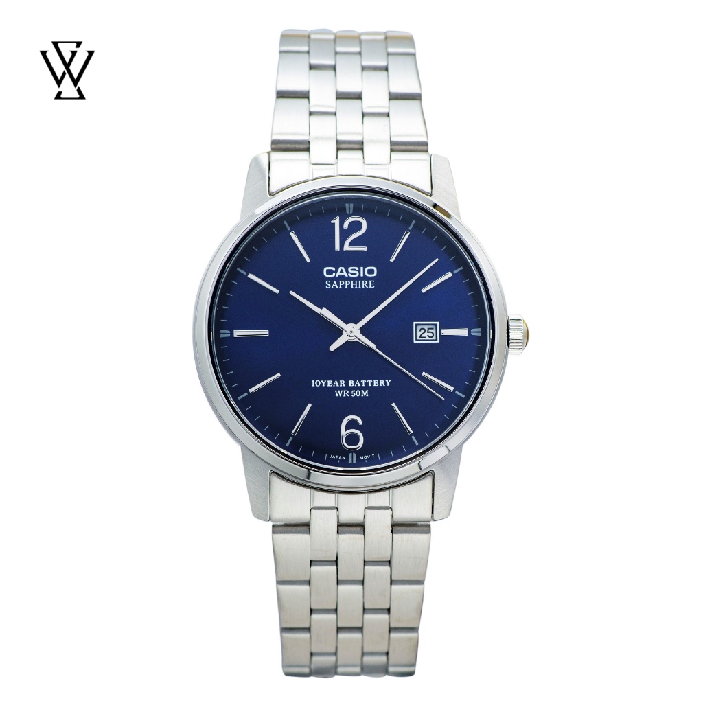 Đồng Hồ Quartz Nam Casio WATCHSTORE MTS-110D-2AVDF Thiết Kế Kính Sapphire 39mm, Dây Kim Loại, Vỏ Thép Không Gỉ