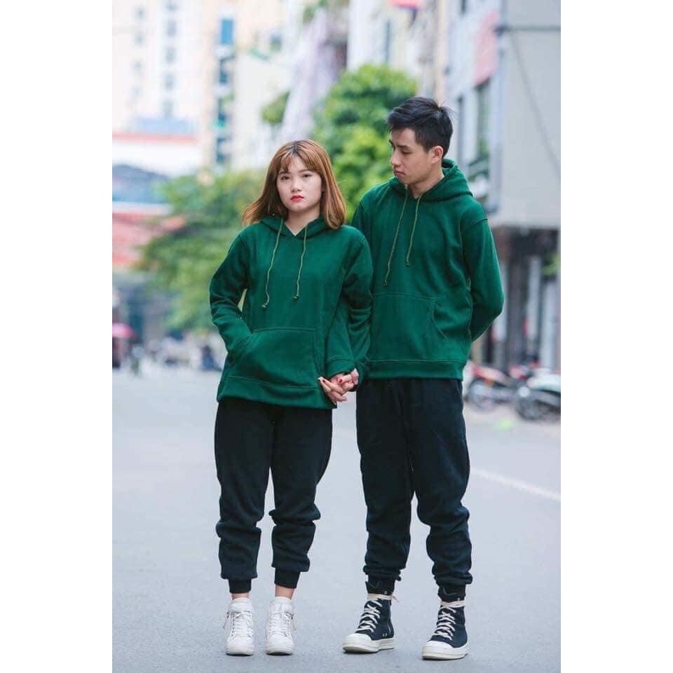 Áo Hoodie trơn  nam nữ unisex form rộng mặc cực đẹp, chất nỉ cotton