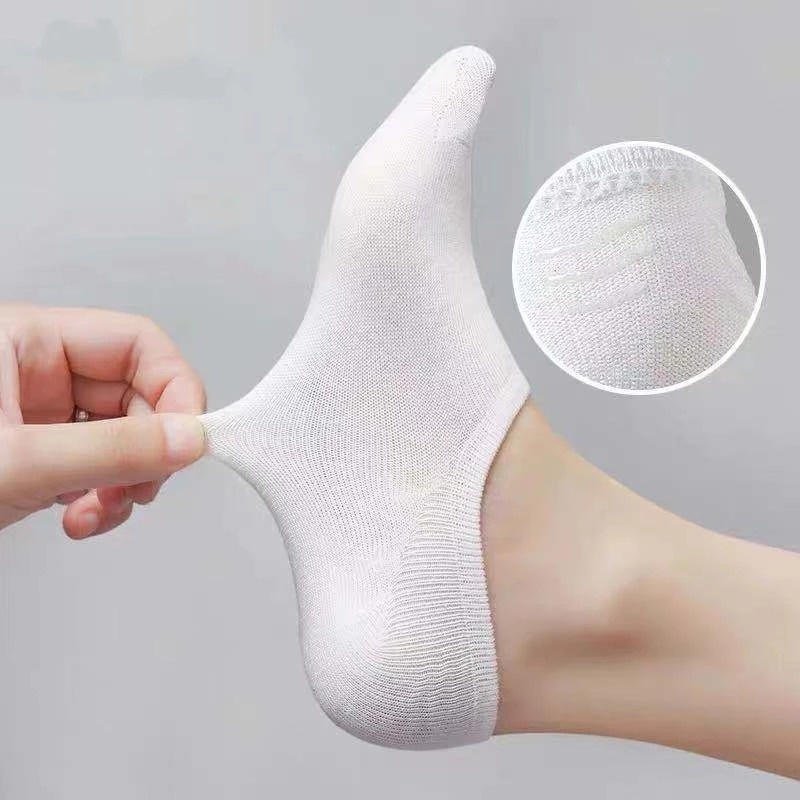 Set 3 Đôi Vớ Cotton Mềm Cổ Thấp Thoáng Khí Màu Trơn Dành Cho Nam