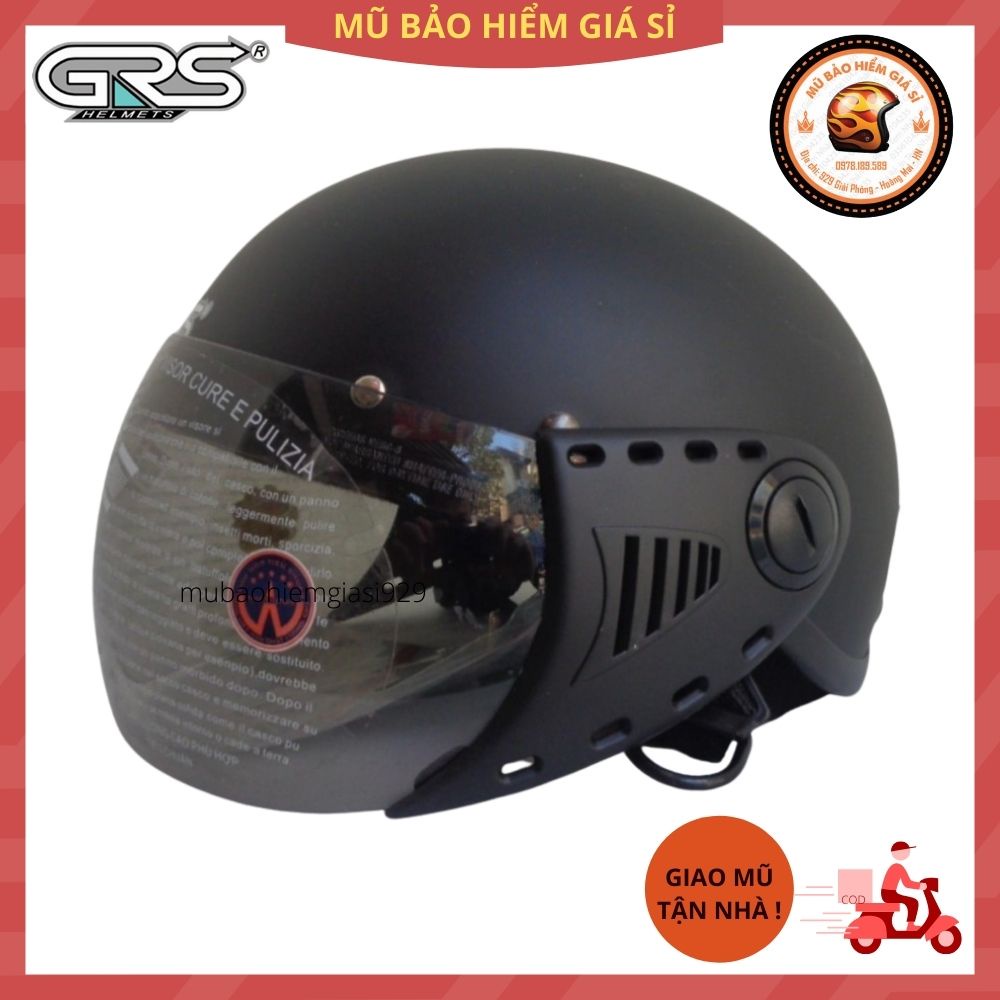 Mũ Bảo Hiểm Nửa Đầu Có Kính GRS A08K Size Bé