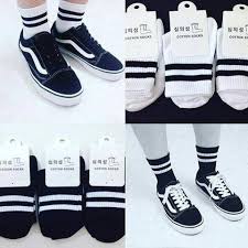 SET 10 Tất Hàn Quốc Cổ Thấp Kẻ Sọc Nhiều Màu