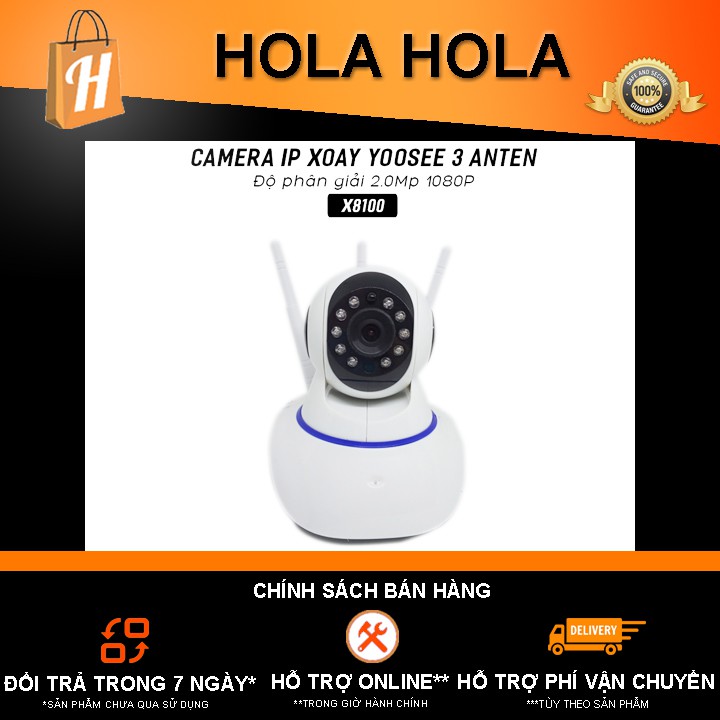 [ HOT SALE ] Camera IP Xoay Yoosee X8100 3 ANTEN 2.0Mp FullHD 1080P tích hợp hồng ngoại quay ngày đêm siu bền