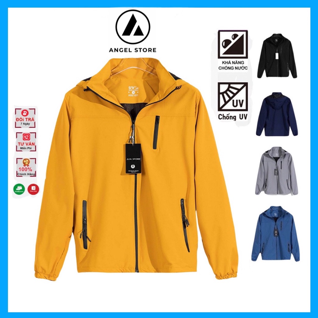 Áo khoác gió nam nữ 2 lớp chống nước chống gió cao cấp, áo gió nam nữ ANGEL STORE chất liệu gió tráng bạc ngăn tia UV