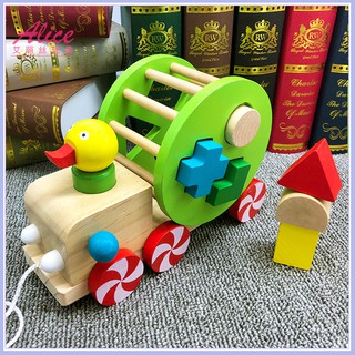 [Giá Hủy Diệt] Đồ chơi Xe kéo con vịt thả hình khối - Phát triển tư duy cho bé