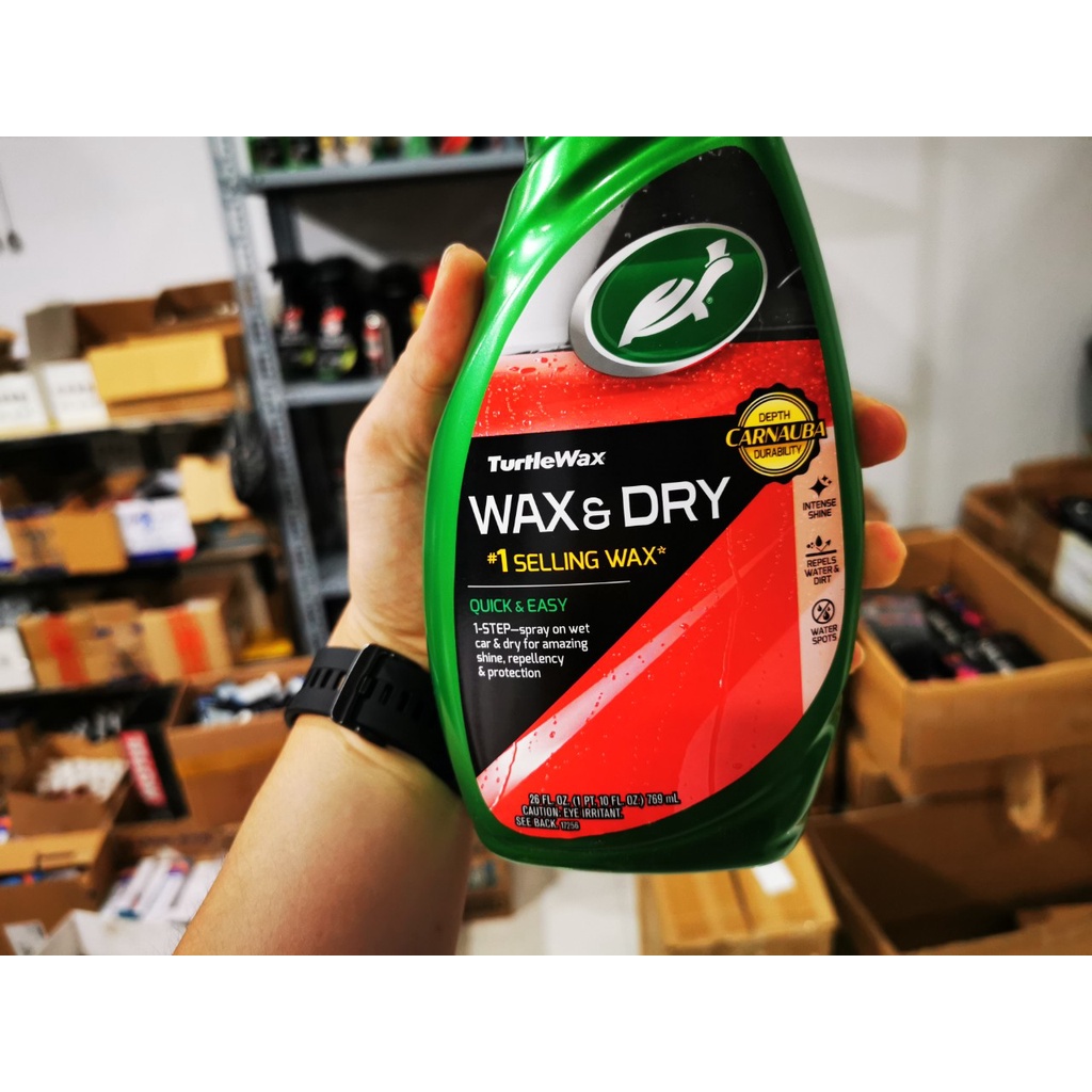 Dung Dịch Bóng Sơn Nhanh Bề Mặt Ướt Turtle Wax &amp; Dry 769 ML Tặng Khăn