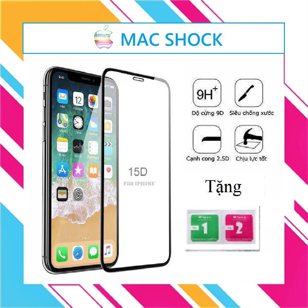 Kính Cường lực Full Màn Iphone 15D REMAX 7/7plus/x/xs max/11/11 promax/12/12 promax - Mac Shock