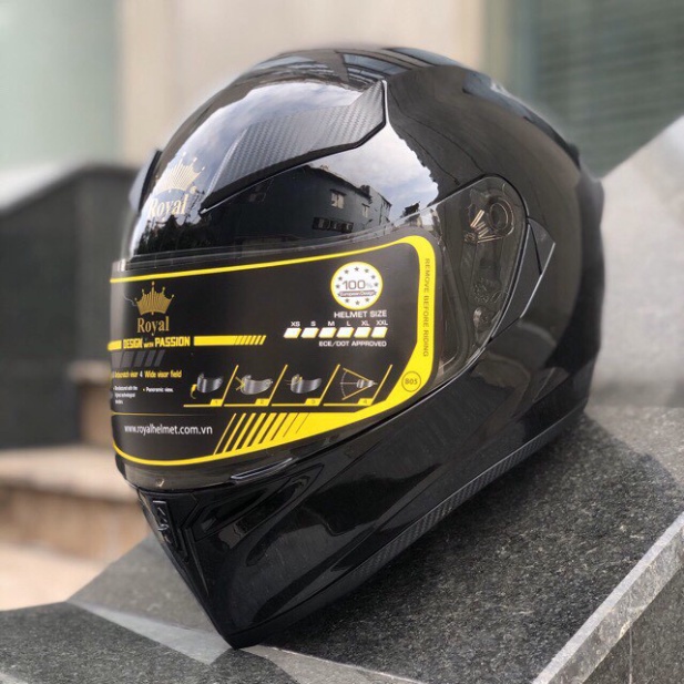 Mũ Bảo Hiểm Royal M138B Đen Bóng