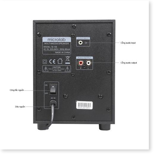 Loa vi tính, Loa Microlab M106BT Super Bass loa di động dùng cho điện thoại, máy tính bảng, laptop, máy tính Cao cấp Có