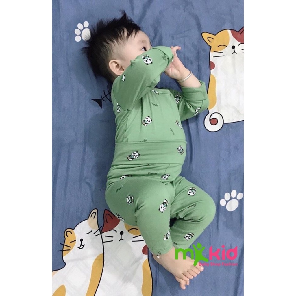 Bộ Thun Lạnh Dài Tay Cho Bé  Bộ Thu Đông Dài Tay Peekaboo Cho Bé Trai Bé Gái với họa tiết Gấu siêu dễ thương .