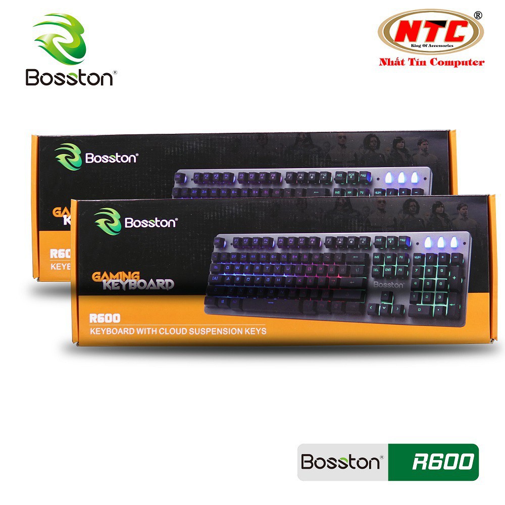 [ MUA LẺ GIÁ SỈ ]  Bàn phím giả cơ chuyên game Bosston R600 Led đa màu (Đen) - Hãng phân phối chính thức