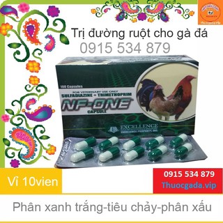 Tri phân xanh trắng tiêu chảy đường ruột cho gà đá