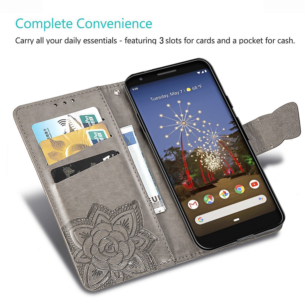 PU Leather Buterfly Flip Wallet Case with Card Slot and Kickstand for Google Pixel 5 3A XL 4 4A 5A | BigBuy360 - bigbuy360.vn