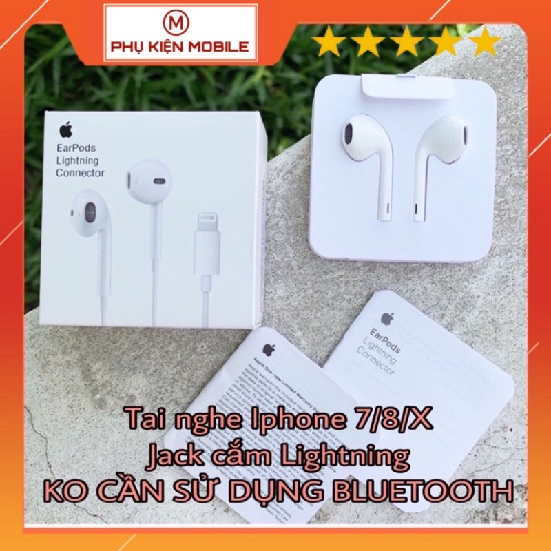 Tai nghe IP 7/8/7plus/8plus/x/xsmax cổng cắm Lightning-không cần sử dụng BLUETOOTH-Full hộp- Bảo hành 3 tháng