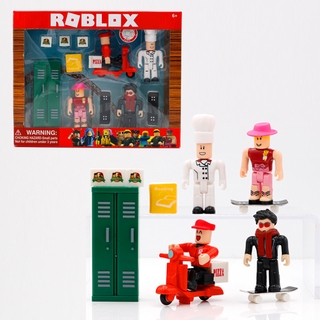 Roblox Khối Xây Dựng 4 Nhân Vật + Vũ Khí Trường Trung Học Búp Bê Pizza Thế Giới Ảo Hoạt Hình Trò Chơi Nhân Vật Hành Động Đồ Chơi Trẻ Em