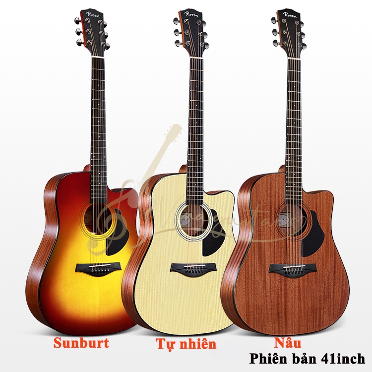 [Ship hỏa tốc Hà Nội 2h, Tặng bao da+ 12 phụ kiện ] Đàn Guitar Acoustic Rosen Chính Hãng Đầy Đủ Các Mã