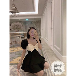 BIGSIZE ĐẦM TẦNG PHỐI NƠ D499