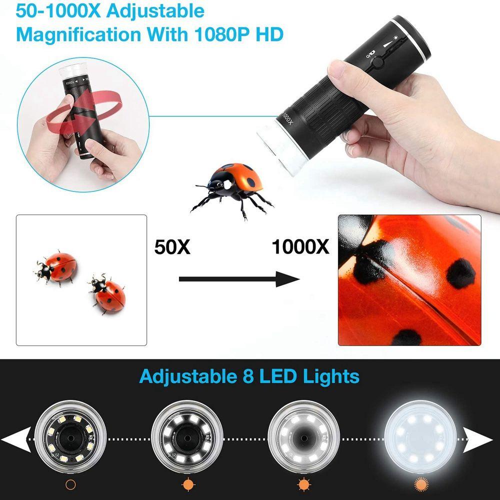 Kính Hiển Vi AUGUSTINE USB HD Không Dây Kết Nối WiFi Cho Điện Thoại