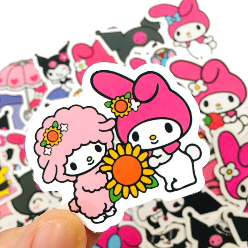 Sticker Kuromi and my medoly 30-60 cái/ Hình dán Kuromi and My melody