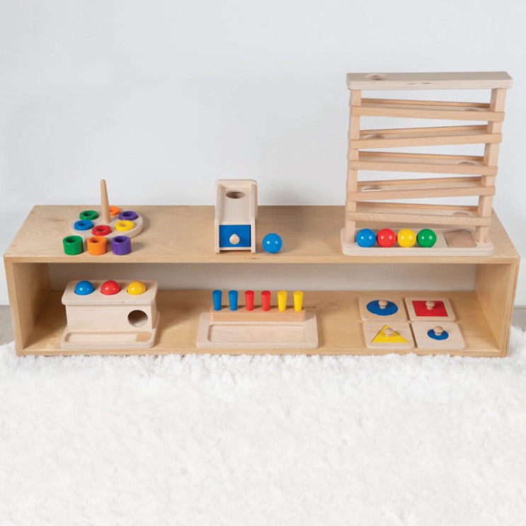 Kệ gỗ thông montessori Đựng Đồ Chơi Cho Bé, Đồ Dùng Trẻ Em, Bỉm Sữa,Sách Vở