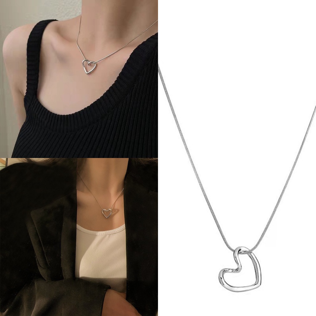 Vòng cổ Hình Trái Tim Rỗng Đơn Giản Sang Trọng Dành Cho Nữ