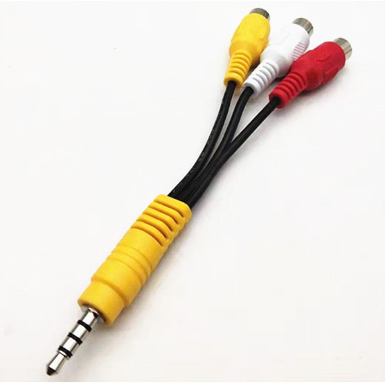 Dây cáp chuyển đầu Jack 3.5 đực ra 3 đầu RCA cái hoa sen - D01