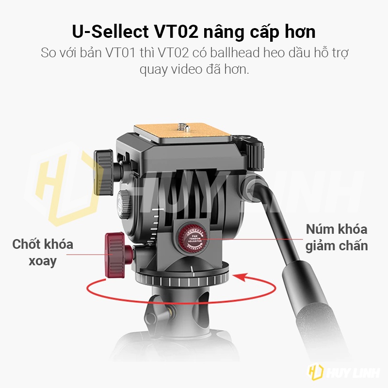 Chân Tripod đa năng Ulanzi U-SELECT VT02 Cho Điện Thoại/Máy ảnh Mirroless, DSLR