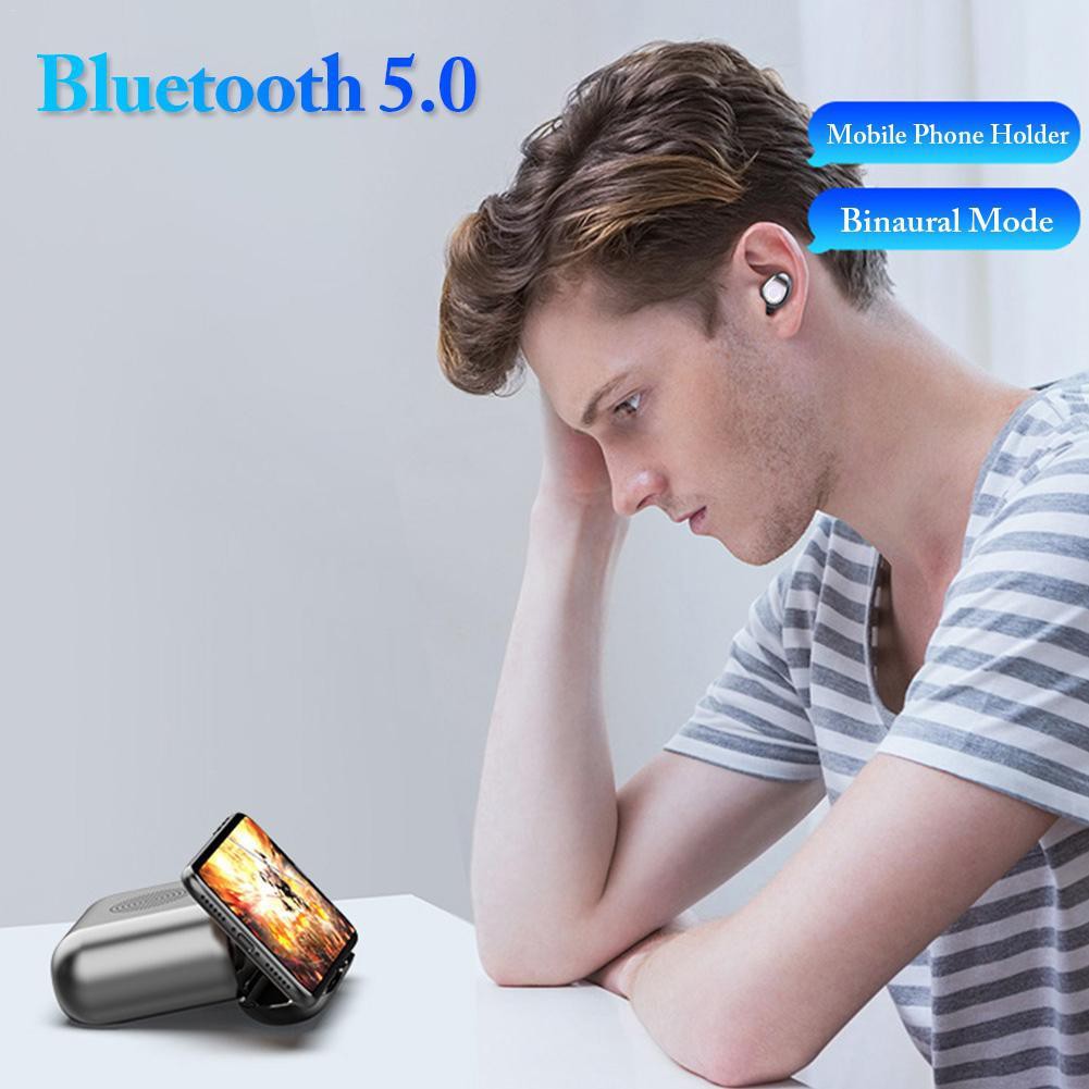 Tai Nghe Bluetooth 5.0 TWS Có Đèn Led Kèm Loa
