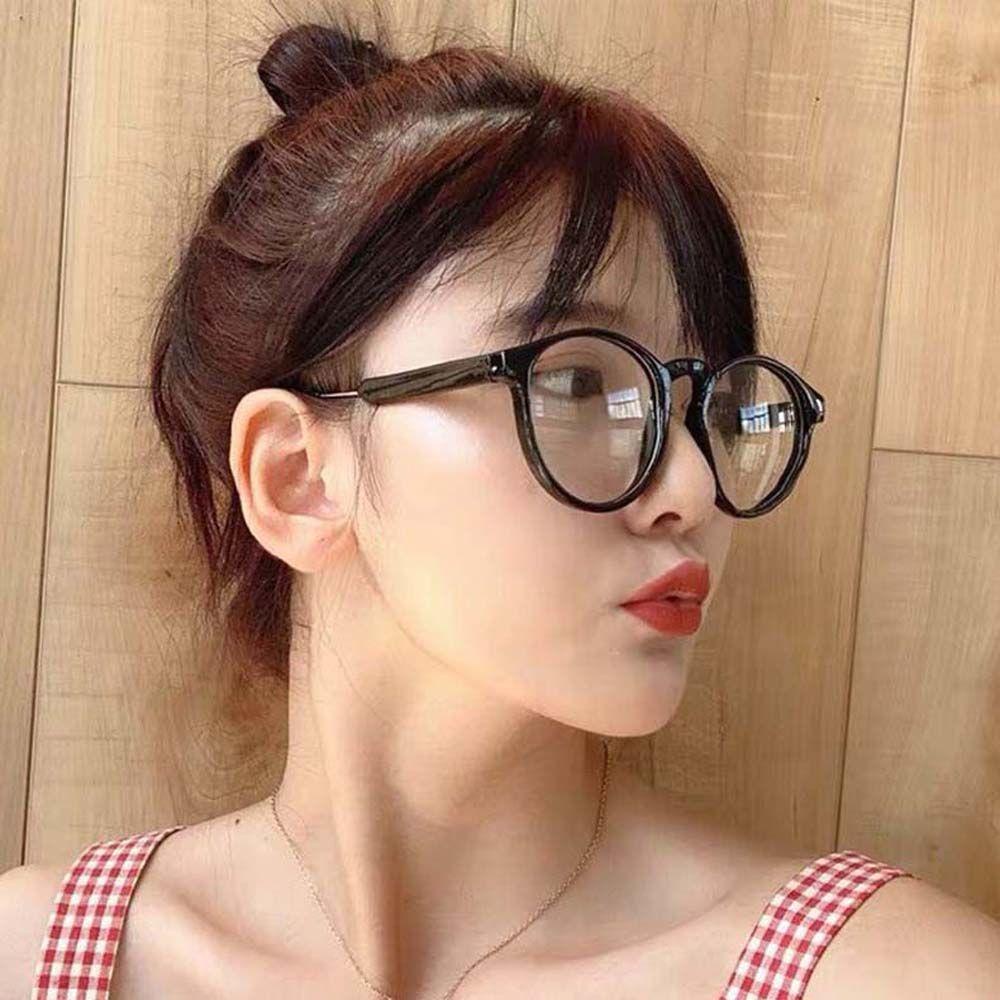 Mắt Kính Gọng Tròn Trong Suốt Bằng Kim Loại Thời Trang Dành Cho Nữ